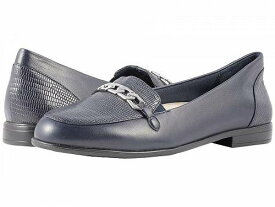 送料無料 トロッターズ Trotters レディース 女性用 シューズ 靴 ローファー ボートシューズ Anastasia - Navy Leather Lizard/Stamp