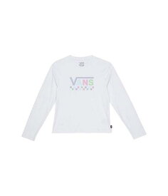 送料無料 バンズ Vans Kids 女の子用 ファッション 子供服 Tシャツ Multi Logo Long Sleeve Sun Shirt (Big Kids) - White