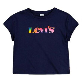 送料無料 リーバイス Levi&#039;s(R) Kids 女の子用 ファッション 子供服 Tシャツ Dropped Shoulder Boxy Tee (Little Kids) - Peacoat