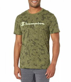 送料無料 チャンピオン Champion メンズ 男性用 ファッション Tシャツ Classic All Over Print Tee - Liquid Camo Cargo Olive