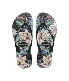 送料無料 ハワイアナス Havaianas Kids 女の子用 キッズシューズ 子供靴 サンダル Slim Animal Floral Flip-Flop (Toddler/Little Kid/Big Kid) - Black