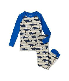 送料無料 Hatley Kids 男の子用 ファッション 子供服 パジャマ 寝巻き Hungry Sharks Raglan Pajama Set (Toddler/Little Kids/Big Kids) - Grey