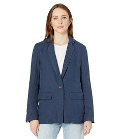 送料無料 ミッシェルスターズ Michael Stars レディース 女性用 ファッション アウター ジャケット コート ブレザー Lottie Woven Linen Single Breasted Blazer - Admiral