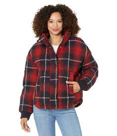 送料無料 リーバイス Levi&#039;s(R) レディース 女性用 ファッション アウター ジャケット コート ウール・ピーコート Stand Collar Wool Puffer Jacket - Red/Navy/Oatmeal