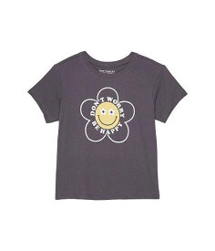 送料無料 Tiny Whales 女の子用 ファッション 子供服 Tシャツ Don&#039;t Worry Boxy Tee (Toddler/Little Kids/Big Kids) - Faded Black