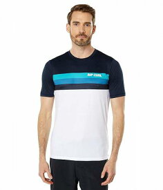 送料無料 リップカール Rip Curl メンズ 男性用 スポーツ・アウトドア用品 水着 ラッシュガード スイムシャツ SR Panel Short Sleeve UV - Navy