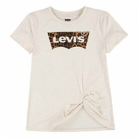 送料無料 リーバイス Levi&#039;s(R) Kids 女の子用 ファッション 子供服 Tシャツ Front Tie Graphic T-Shirt (Little Kids) - Antique White