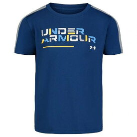 送料無料 アンダーアーマー Under Armour Kids 男の子用 ファッション 子供服 Tシャツ Retro Wordmark Short Sleeve Shirt (Little Kid/Big Kid) - Graphite Blue