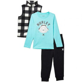 送料無料 ハーレー Hurley Kids 男の子用 ファッション 子供服 セット All Over Print Polar Fleece Vest Three-Piece Set (Toddler) - Black
