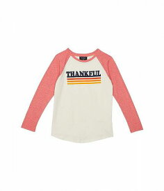 送料無料 Tiny Whales 男の子用 ファッション 子供服 Tシャツ Thankful Raglan (Toddler/Little Kids/Big Kids) - Natural/Red