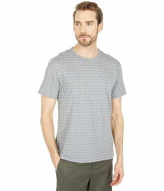 送料無料 ヴィンス Vince メンズ 男性用 ファッション Tシャツ Jacquard Stripe Short Sleeve Crew - Heather Grey/Off-White