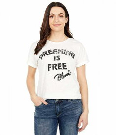 送料無料 オリジナルレトロブランド The Original Retro Brand レディース 女性用 ファッション Tシャツ Blondie&#039;s Dreaming Is Free Rolled Short Sleeve Slub Tee - White