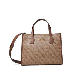 送料無料 ゲス GUESS レディース 女性用 バッグ 鞄 トートバッグ バックパック リュック Silvana Small Tote - Latte Logo/Brown