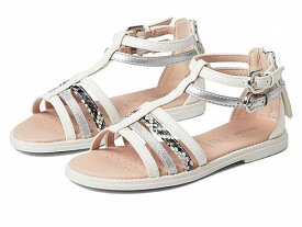 送料無料 ジオックス Geox Kids 女の子用 キッズシューズ 子供靴 サンダル Sandal Karly Girl 29 (Little Kid/Big Kid) - White/Silver