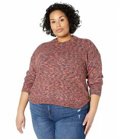 送料無料 Madewell レディース 女性用 ファッション セーター Plus Size Space Dye Demi Side Button Pullover - Space Dye Sangria