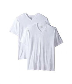 送料無料 ジョッキー Jockey メンズ 男性用 ファッション Tシャツ Tall Man Cotton V-Neck 2-Pack - White