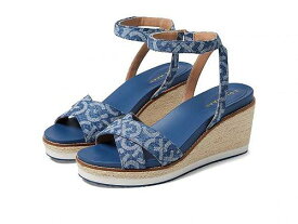 送料無料 コールハーン Cole Haan レディース 女性用 シューズ 靴 ヒール Cloudfeel Espadrille Wedge Sandal 75 mm - Denim Jacquard