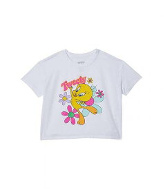 送料無料 Chaser Kids 女の子用 ファッション 子供服 Tシャツ Looney Tunes - Tweety Flowers Tee (Toddler/Little Kids) - White