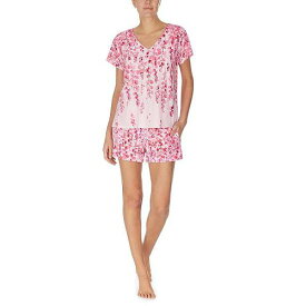 送料無料 ダナキャラン Donna Karan レディース 女性用 ファッション パジャマ 寝巻き Short Sleeve Boxer Pajama Set - Rose Floral
