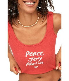 送料無料 ロキシー Roxy レディース 女性用 ファッション トップス シャツ Peace Joy Aloha Ribbed Tank Top - Bittersweet