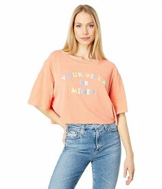 送料無料 ワイルドフォックス Wildfox レディース 女性用 ファッション Tシャツ Who&#039;s Villa Alhambra Crop Tee - Pigment Papaya Punch