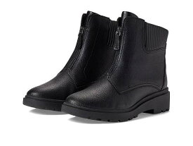 送料無料 クラークス Clarks レディース 女性用 シューズ 靴 ブーツ アンクル ショートブーツ Calla Zip - Black Leather