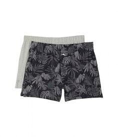 送料無料 トミーバハマ Tommy Bahama メンズ 男性用 ファッション 下着 2-Pack Knit Boxers - Textured Leaves