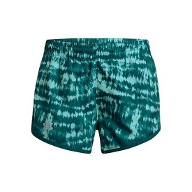 送料無料 アンダーアーマー Under Armour Kids 女の子用 ファッション 子供服 ショートパンツ 短パン Fly By Printed Shorts (Big Kids) - Radial Turquoise/Hydro Teal/Reflective