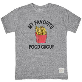 送料無料 オリジナルレトロブランド The Original Retro Brand Kids キッズ 子供用 ファッション 子供服 Tシャツ Tri-Blend Favorite Food Group French Fries Crew Neck Tee (Big Kids) - Streaky Grey