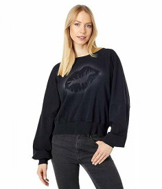 送料無料 ワイルドフォックス Wildfox レディース 女性用 ファッション パーカー スウェット Salt Spray Lips Olive Sweatshirt - Clean Black