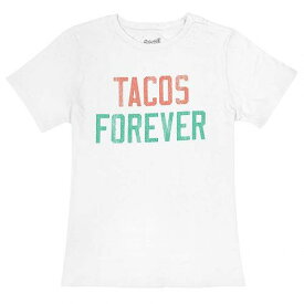 送料無料 オリジナルレトロブランド The Original Retro Brand Kids 女の子用 ファッション 子供服 Tシャツ Tacos Forever Cotton Crew Neck Tee (Big Kids) - White