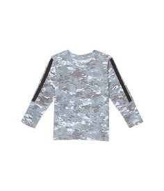 送料無料 Chaser Kids 女の子用 ファッション 子供服 Tシャツ RPET Vintage Jersey Blocked Extended Cuff Long Sleeve Tee (Toddler/Little Kids) - Camo Pixels/Union Black