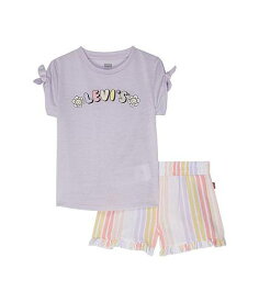 送料無料 リーバイス Levi&#039;s(R) Kids 女の子用 ファッション 子供服 セット Graphic T-Shirt and Shorts Two-Piece Set (Little Kids) - Misty Lilac