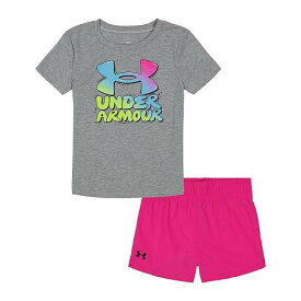 送料無料 アンダーアーマー Under Armour Kids 女の子用 ファッション 子供服 セット Core Bubbly Short Set (Little Kid) - Mod Gray