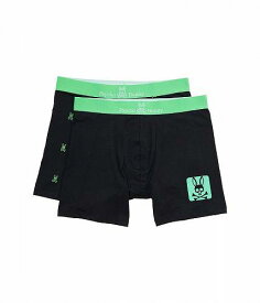 送料無料 サイコバニー Psycho Bunny メンズ 男性用 ファッション 下着 2-Pack Boxer Brief - Neon Green