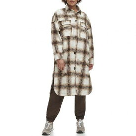 送料無料 リーバイス Levi&#039;s(R) レディース 女性用 ファッション アウター ジャケット コート ジャケット Long Length Wool Blend Shirt Jacket - Brown Plaid