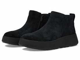 送料無料 フィットフロップ FitFlop レディース 女性用 シューズ 靴 ブーツ アンクル ショートブーツ F-Mode Suede Flatform Zip Ankle Boots - All Black