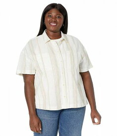 送料無料 Madewell レディース 女性用 ファッション ボタンシャツ Plus Linen-Blend Short-Sleeve Safari Shirt: Undyed Edition - Natural