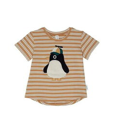 送料無料 HUXBABY キッズ 子供用 ファッション 子供服 Tシャツ Cool Penguin Stripe T-Shirt (Infant/Toddler) - Almond/Amber Stripe