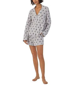 送料無料 ダナキャランニューヨーク DKNY レディース 女性用 ファッション パジャマ 寝巻き Long Sleeve Notch Shorty PJ Set - Grey Token