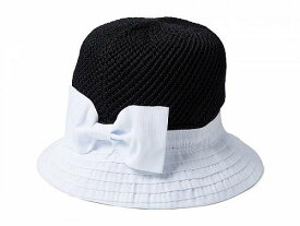 送料無料 バッジリーミシュカ Badgley Mischka レディース 女性用 ファッション雑貨 小物 帽子 Crochet Crown Bucket Hat - Black/White