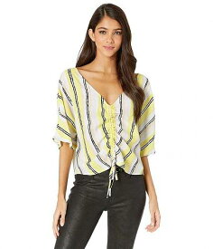 送料無料 Cupcakes and Cashmere レディース 女性用 ファッション ブラウス Atala Striped Crepe Shirt - Lemon