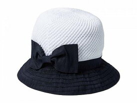 送料無料 バッジリーミシュカ Badgley Mischka レディース 女性用 ファッション雑貨 小物 帽子 Crochet Crown Bucket Hat - White/Navy