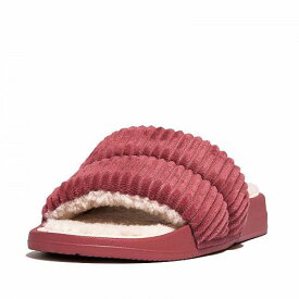 送料無料 フィットフロップ FitFlop レディース 女性用 シューズ 靴 サンダル iQushion Fleece-Lined Corduroy Slides - Dusky Red