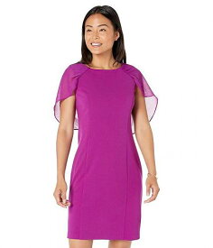 送料無料 ダナキャランニューヨーク DKNY レディース 女性用 ファッション ドレス Sleeveless Combo Cape Dress - Magnolia