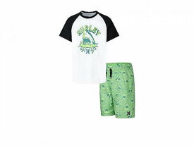 送料無料 ハーレー Hurley Kids 男の子用 スポーツ・アウトドア用品 キッズ 子供用水着 UPF 50+ Short Sleeve T-Shirt &amp; Swim Trunk Two-Piece Set (Little Kid) - Faded Green