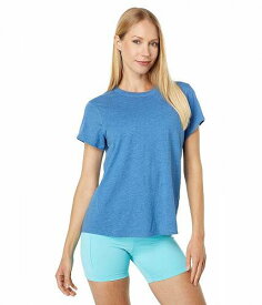 送料無料 ブルックス Brooks レディース 女性用 ファッション アクティブシャツ Distance Short Sleeve - Heather Blue Ash