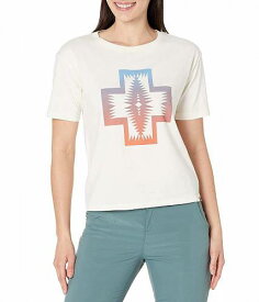 送料無料 ペンドルトン Pendleton レディース 女性用 ファッション Tシャツ Cropped Deschutes Graphic Tee - Soft Ecru