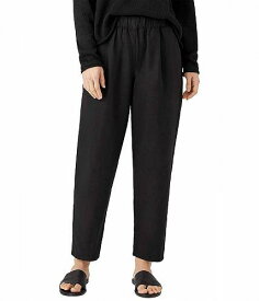 送料無料 アイリーンフィッシャー Eileen Fisher レディース 女性用 ファッション パンツ ズボン Tapered Ankle Pants in Tencel and Linen - Black