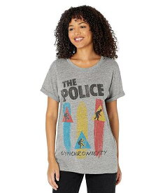 送料無料 チェイサー Chaser レディース 女性用 ファッション Tシャツ The Police Tri-Blend Jersey Cuff Sleeve Tee - Streaky Grey